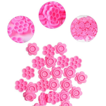 100PCS Pink Flower Plum Shaped Eyelash Extension Glue Holder Blooming Cup
